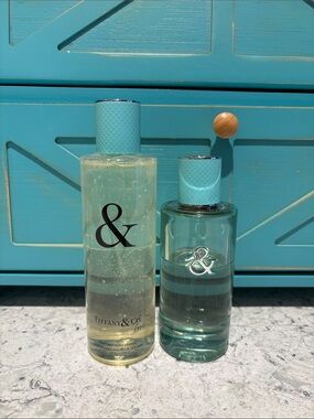 Tiffany & Co. Teal Glass Perfume Bottle- love perfume and body wash!